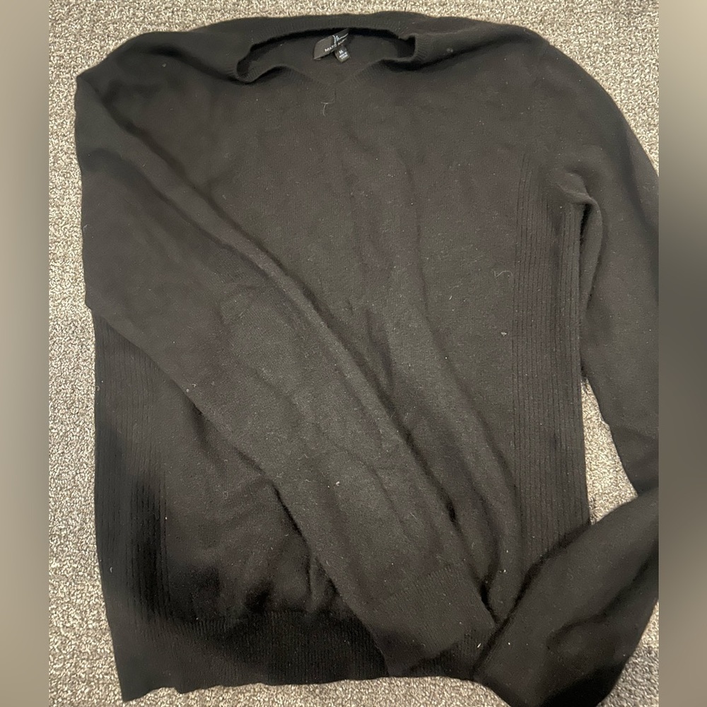 Black Cashmere V Neck Sweater